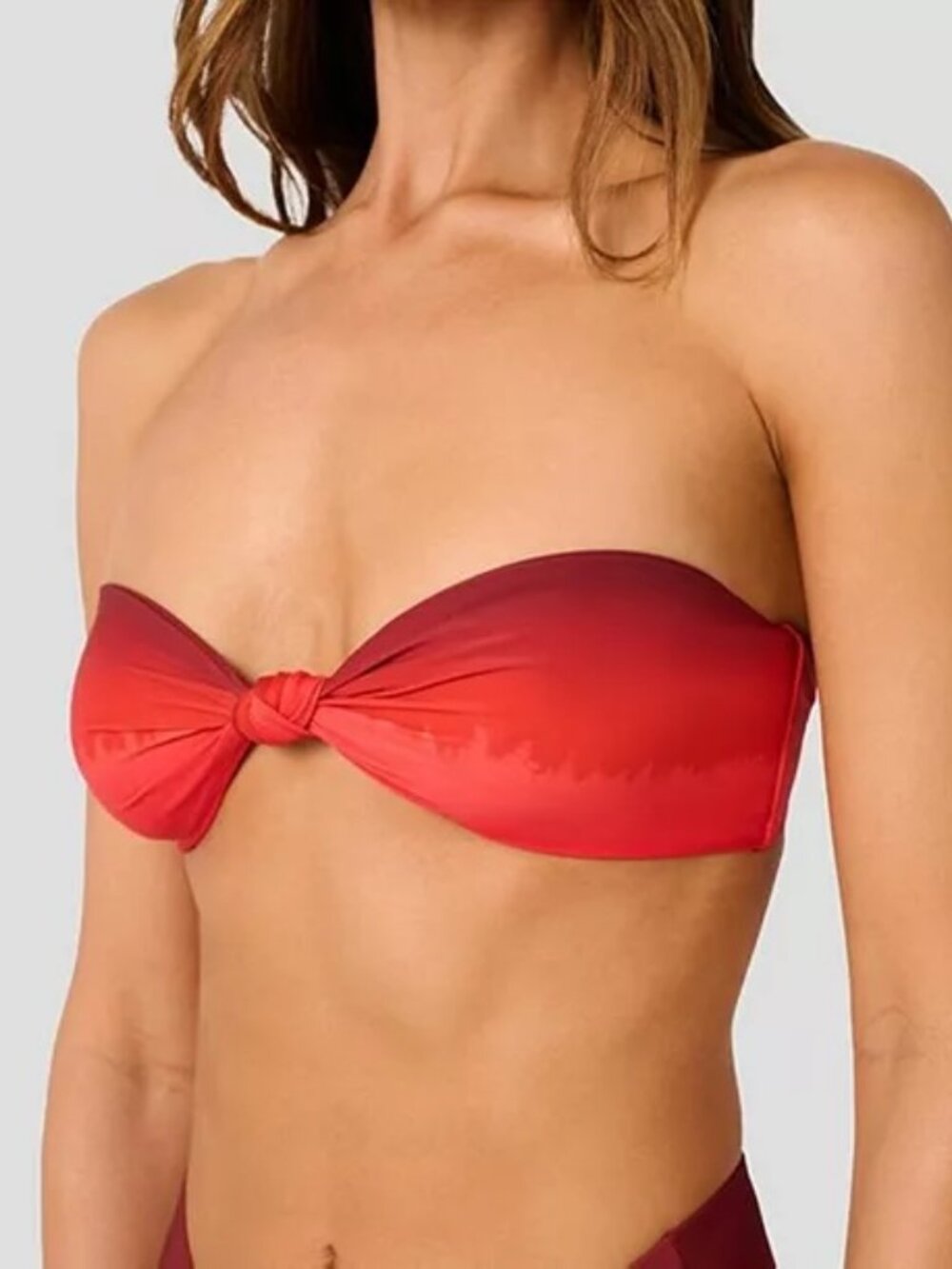 WeWoreWhat Ruched Tie Bandeau Top S